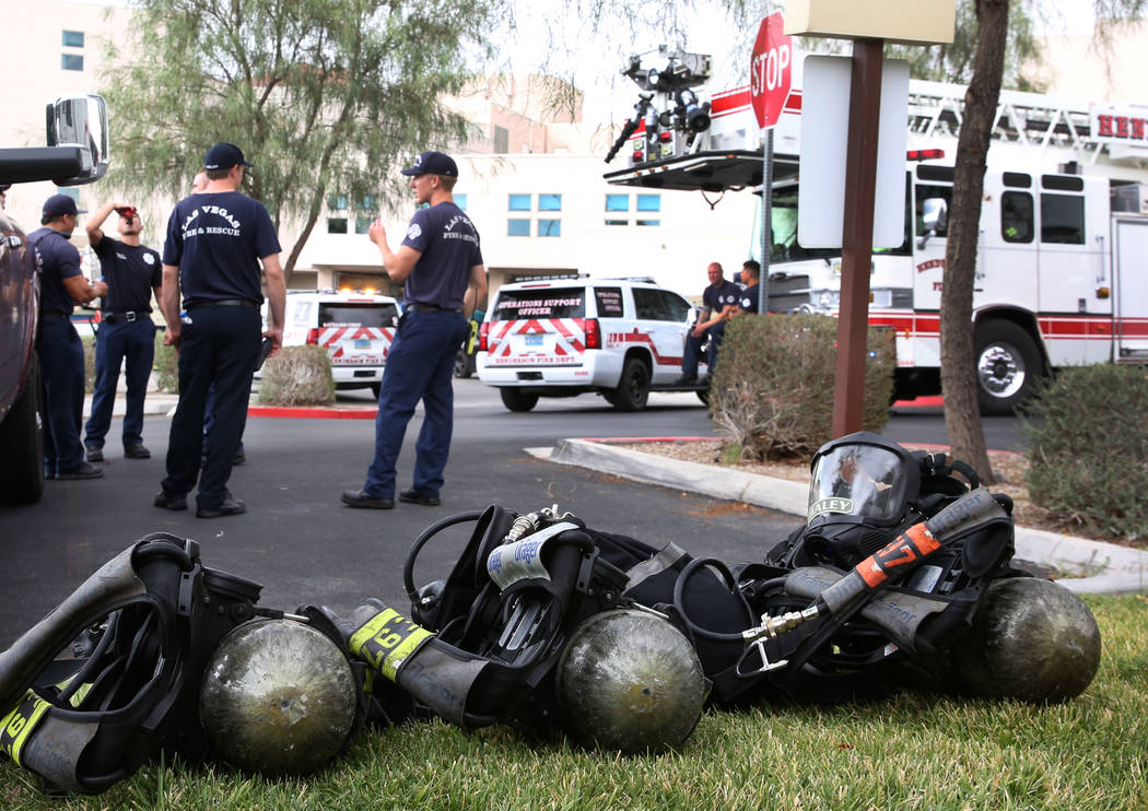 The Las Vegas and Henderson fire departments responded to hazmat situation at St. Rose Dominica ...