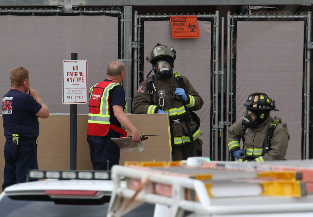 The Las Vegas and Henderson fire departments responded to hazmat situation at St. Rose Dominica ...