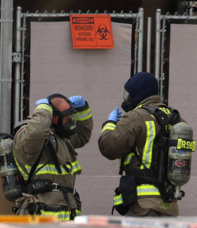 The Las Vegas and Henderson fire departments responded to hazmat situation at St. Rose Dominica ...