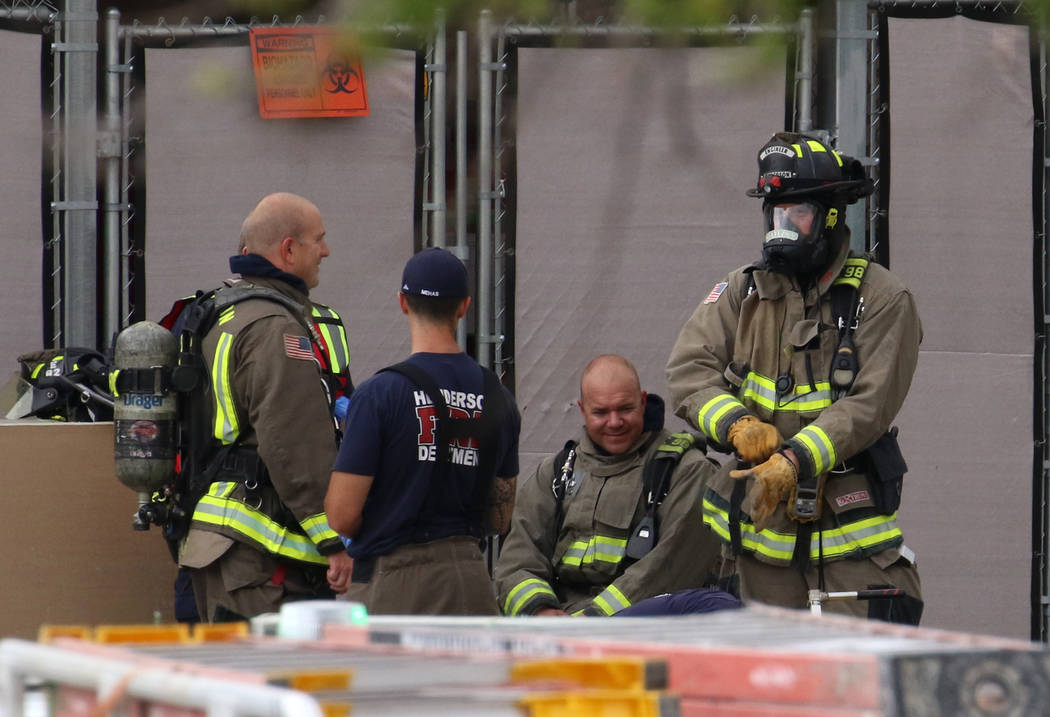 The Las Vegas and Henderson fire departments responded to hazmat situation at St. Rose Dominica ...