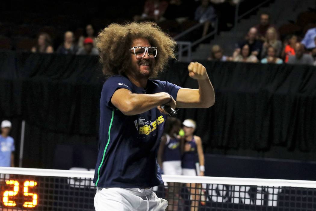 Redfoo is shown at the Vegas Rollers-New York Empire match at Orleans Arena on Tuesday, July 23 ...