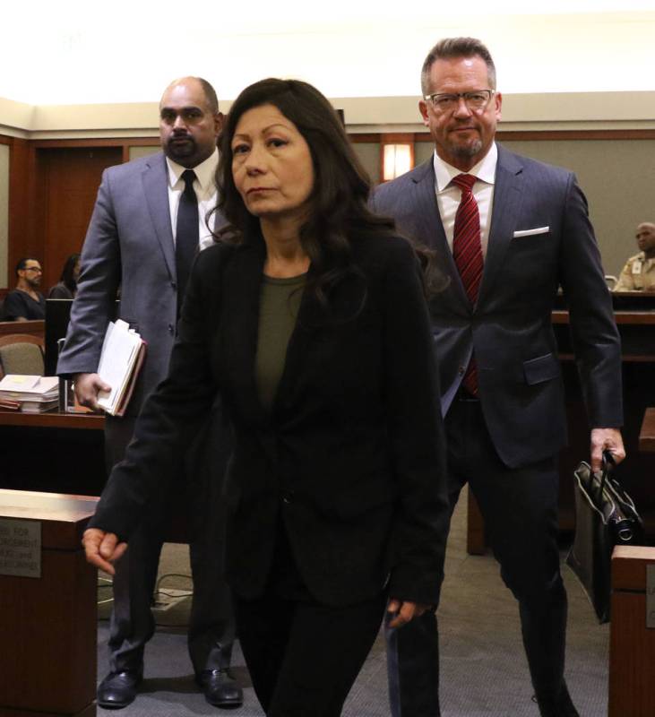 Former Las Vegas Police detective Pamela Bordeaux leaves the courtroom at the Regional Justice ...