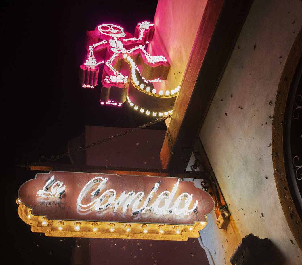 Grasshoppers outside La Comida on Sunday, July 28, 2019 in Las Vegas. (Michael Blacks ...