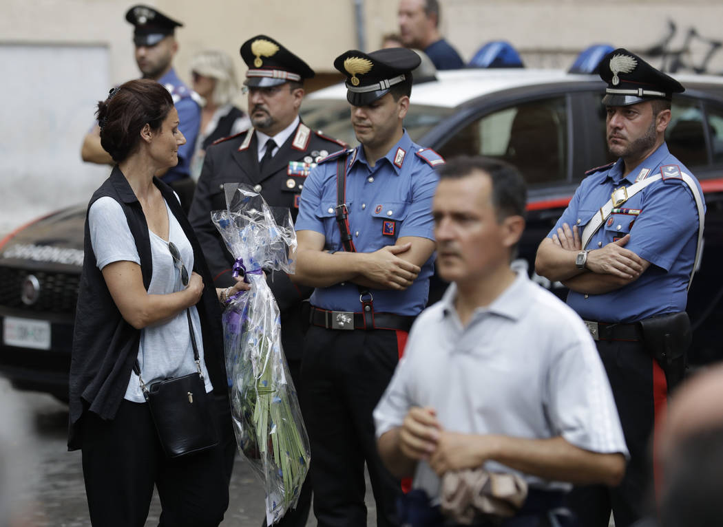 People arrive to pay respect in the church where Carabinieri officer Mario Cerciello Rega was l ...