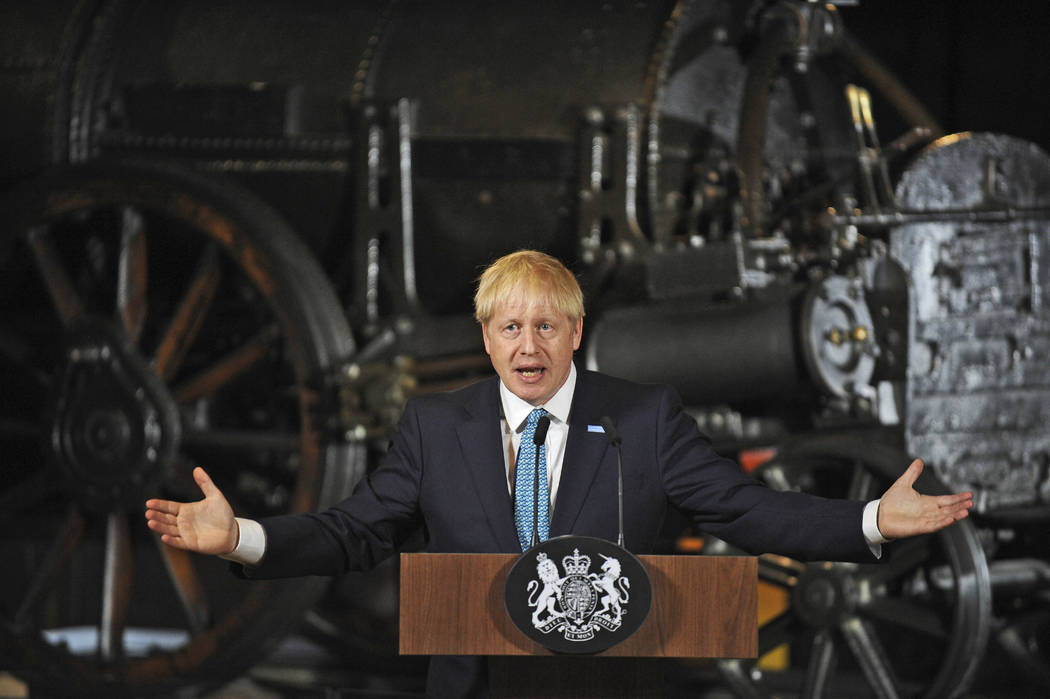 Britain's Prime Minister Boris Johnson during a speech on domestic priorities at the Science an ...