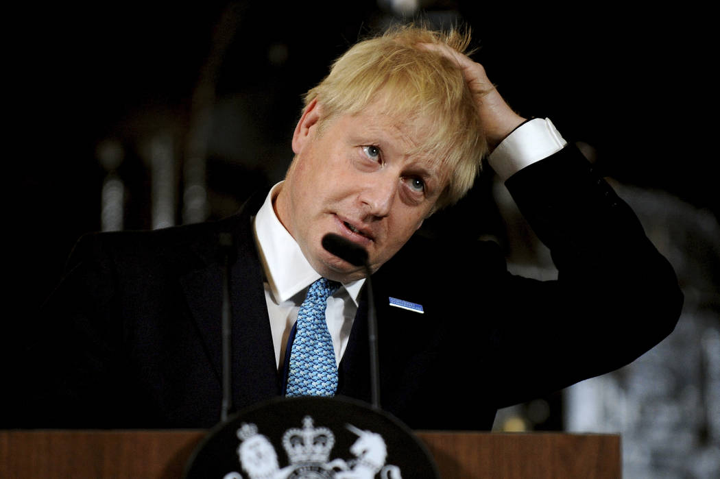 Britain's Prime Minister Boris Johnson during a speech on domestic priorities at the Science an ...