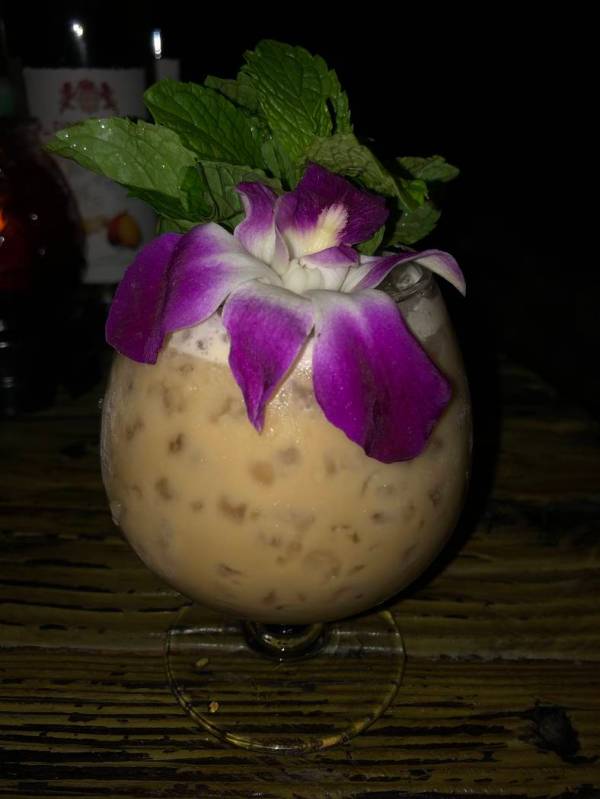 A grass skirt hopper at Golden Tiki (Al Mancini Las Vegas Review-Journal)