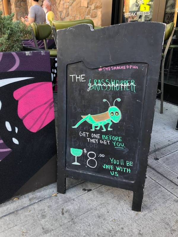 Chalkboard at the Smashed Pig (Al Mancini Las Vegas Review-Journal)