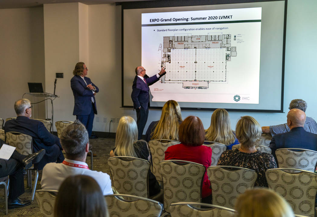 COO Greg Avitabile with the International Market Centers, right, speaks during a press conferen ...