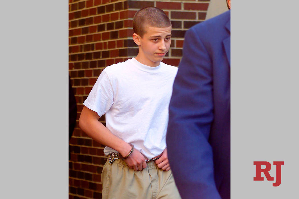 In this April 27, 2000, file photo, convicted Westside Middle School shooter Andrew Golden, 13, ...