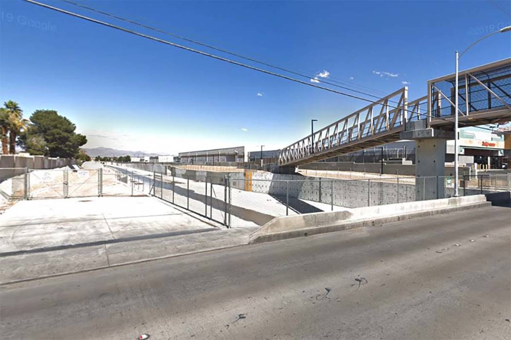 Las Vegas Wash, on Charleston Boulevard near Nellis Boulevard in east Las Vegas. (Google Street ...