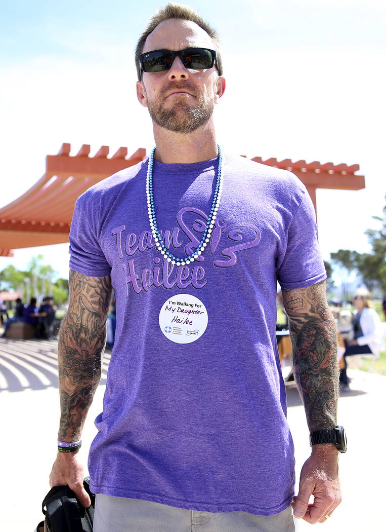 Jason Lamberth participates during the Out of the Darkness Suicide Prevention Walk at Craig Ran ...