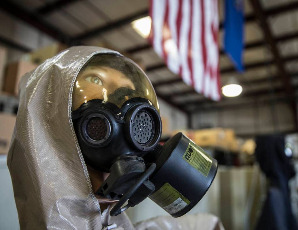 A hazardous materials suit at the Metropolitan Police Department's All-Hazard Regional Multi-ag ...