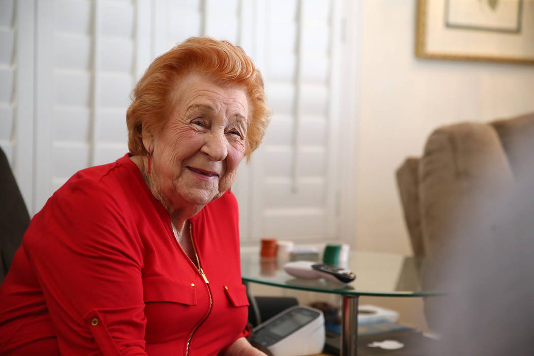 Etta Baykara, 91, is interviewed at her home in Las Vegas, Tuesday, July 30, 2019. Baykara, who ...