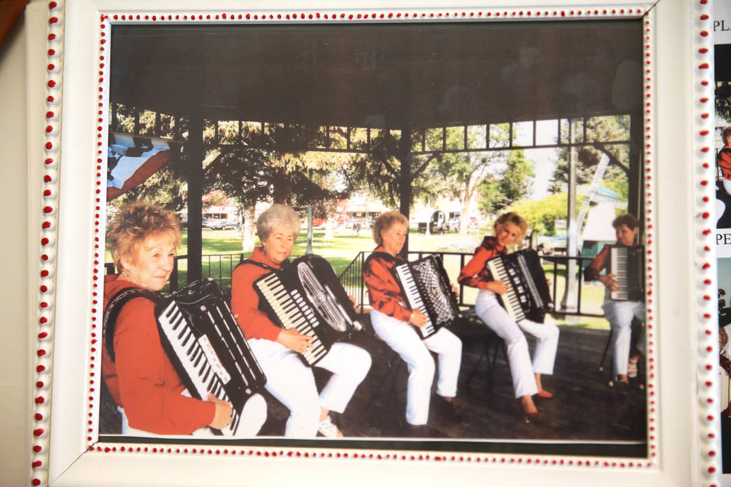 A photo of Etta Baykara, 91, far left, with her polka band, shown at her home in Las Vegas, Wed ...