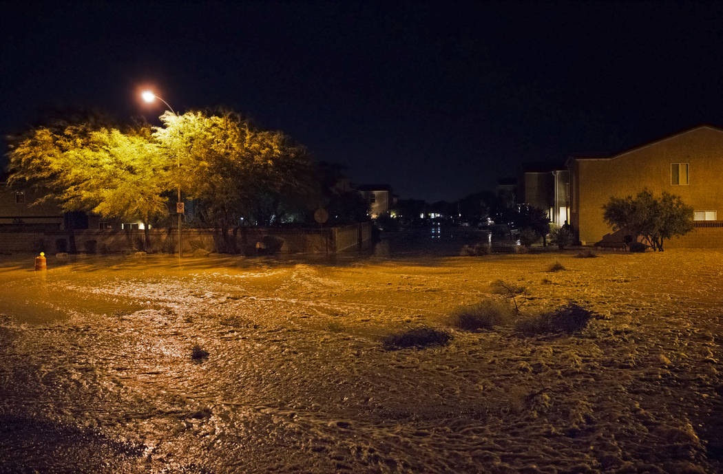 Nearly three feet of floodwaters fill the intersection of West Fitzwilliam Avenue and South For ...