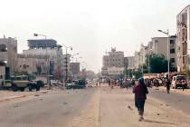 Security forces gather at the site of a deadly attack in Aden, Yemen, Thursday, Aug. 1, 2019. A ...