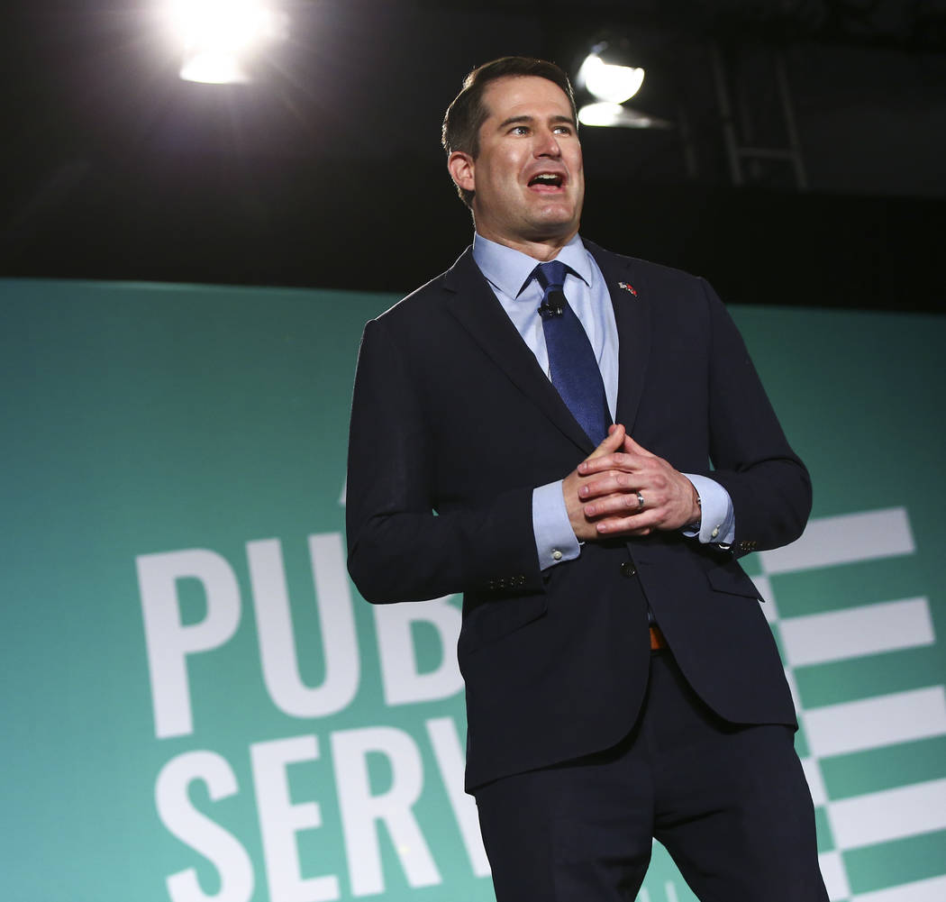 Rep. Seth Moulton, D-Mass., speaks during a public forum for Democratic presidential candidates ...