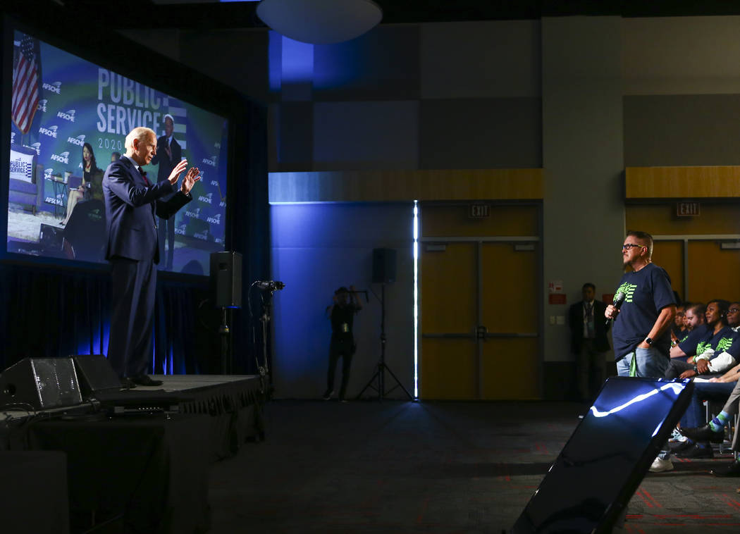 Former Vice President Joe Biden speaks during a public forum for Democratic presidential candid ...