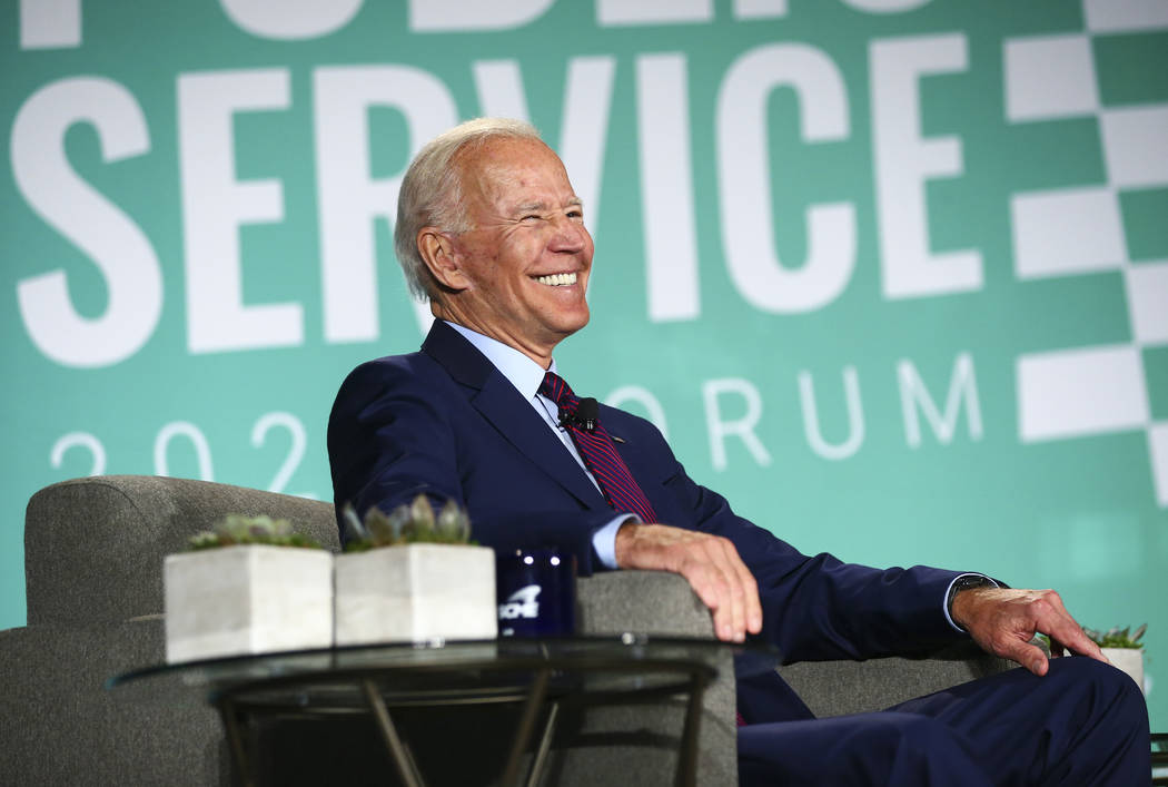 Former Vice President Joe Biden speaks during a public forum for Democratic presidential candid ...