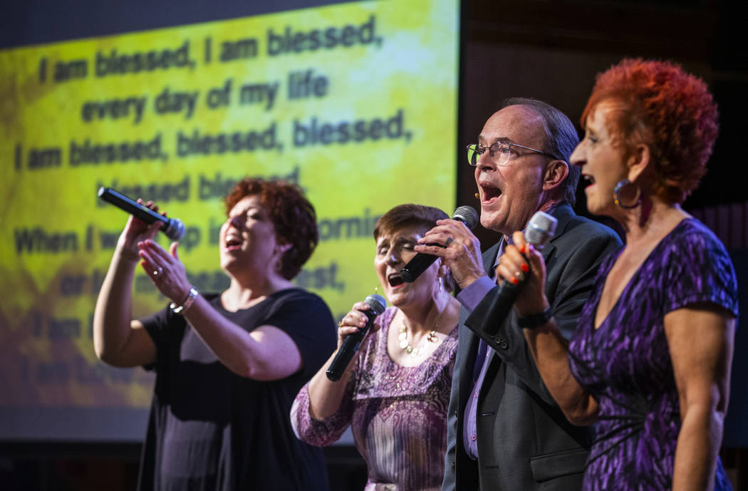 The service begins with song at the Center for Spiritual Living of Greater Nevada which also in ...