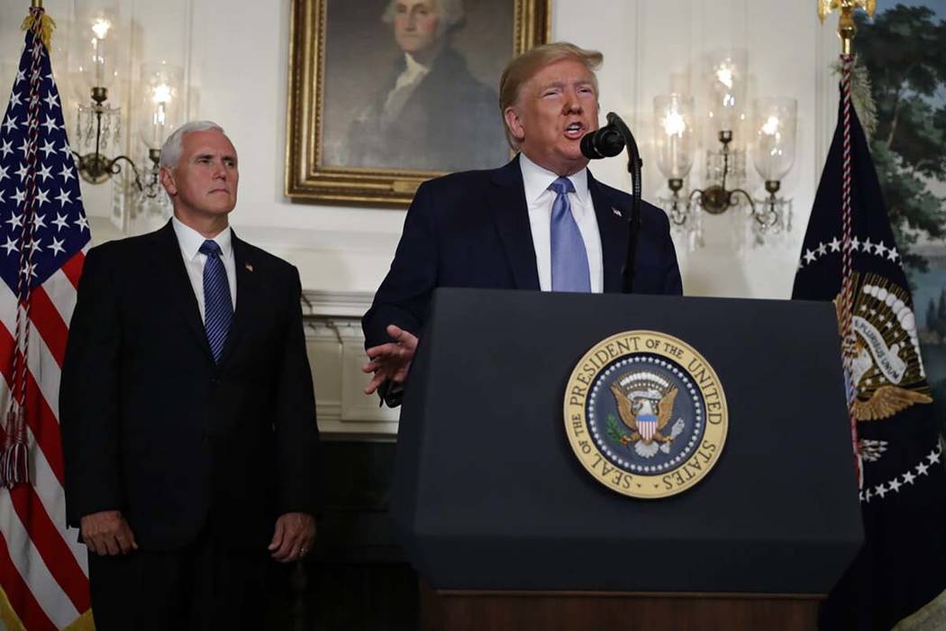 President Donald Trump speaks about the mass shootings in El Paso, Texas and Dayton, Ohio, in t ...