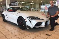 Findlay Automotive Group Operations Director Robby Findlay shows off the 2020 GR Supra at the d ...