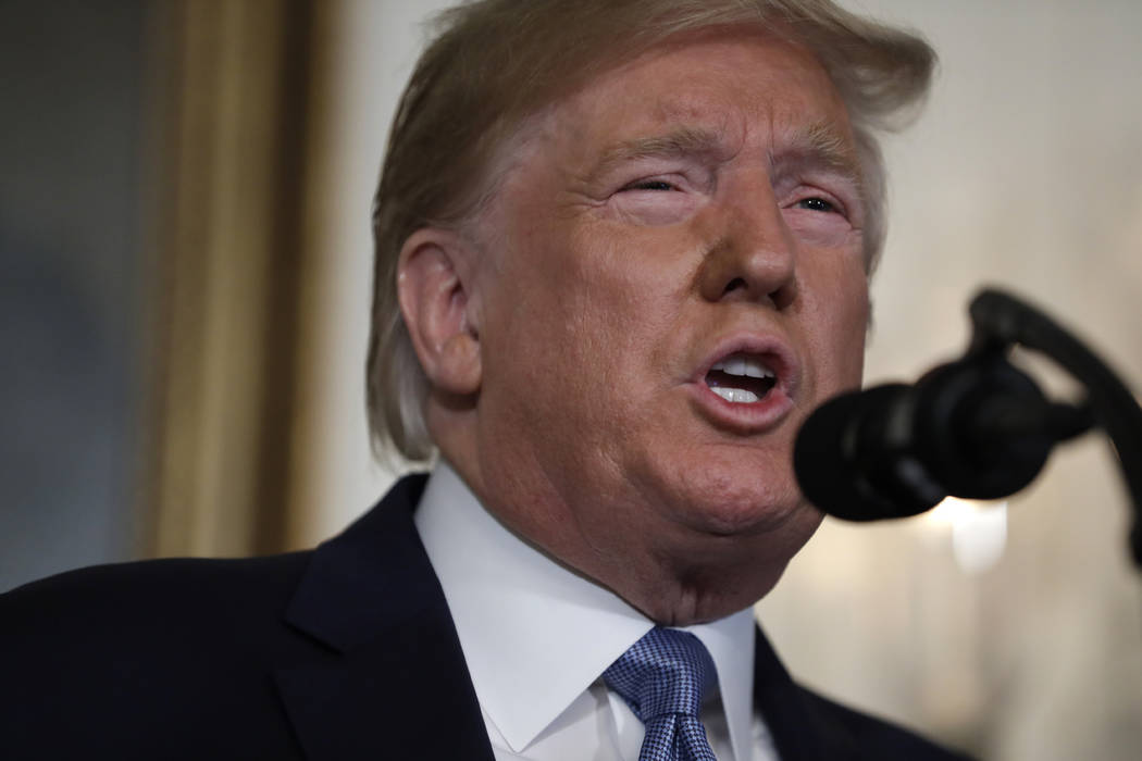 President Donald Trump speaks about the mass shootings in El Paso, Texas and Dayton, Ohio, in t ...