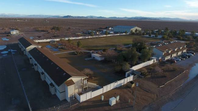Aerial photo of Northwest Academy, a private boarding school in Amargosa Valley on Feb. 15, 201 ...