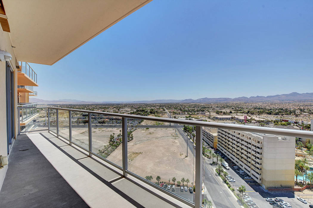 One Las Vegas on Las Vegas Boulevard has views of the desert mountains. (One Las Vegas)