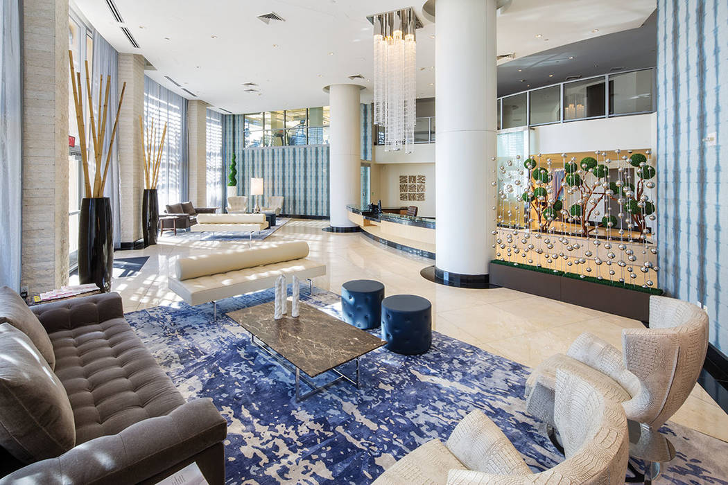 One Las Vegas on Las Vegas Boulevard has a lobby with a hip, cool vibe. (One Las Vegas)