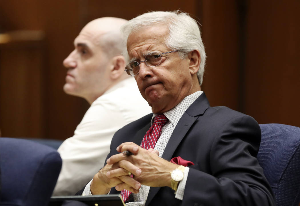 Attorney Daniel Nardoni, right, sits next to his client Michael Gargiulo during a court appeara ...