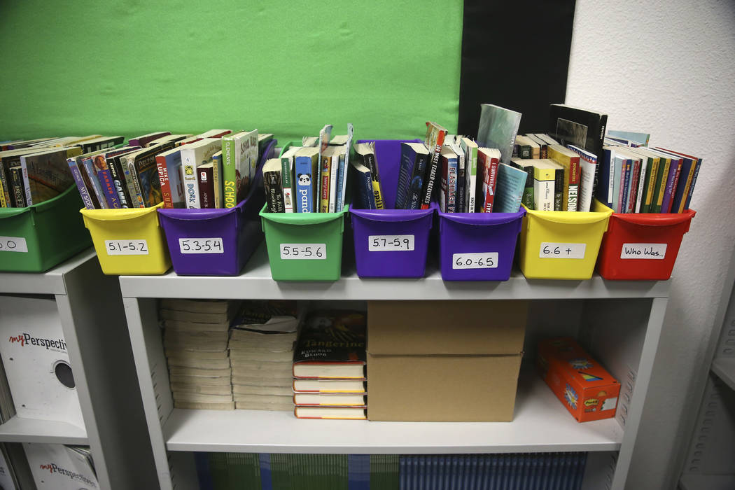 A classroom at Mack Middle School in Las Vegas, Wednesday, Aug. 7, 2019. (Erik Verduzco / Las V ...