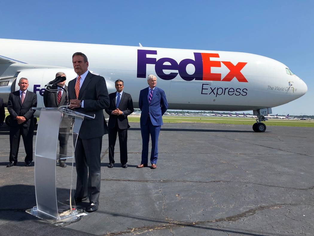 Tennessee Gov. Bill Lee addresses reporters at a news conference announcing an investment by sh ...