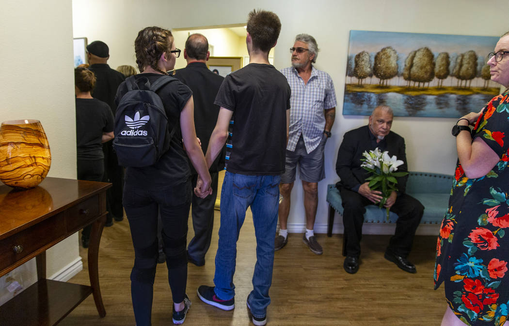 Mourners stream into the funeral service for Harlee Deborski at the Davis Funeral Home on Sunda ...