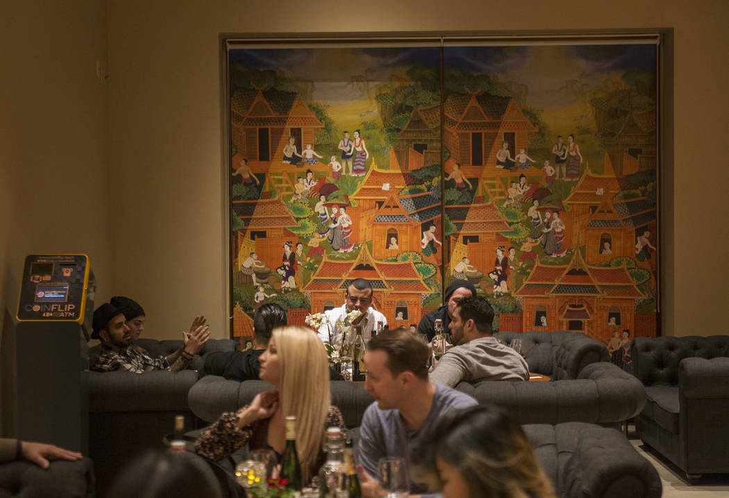 Guests eat in the lounge and bar area at Lotus of Siam, a Thai restaurant. (Rachel Aston/Las Ve ...