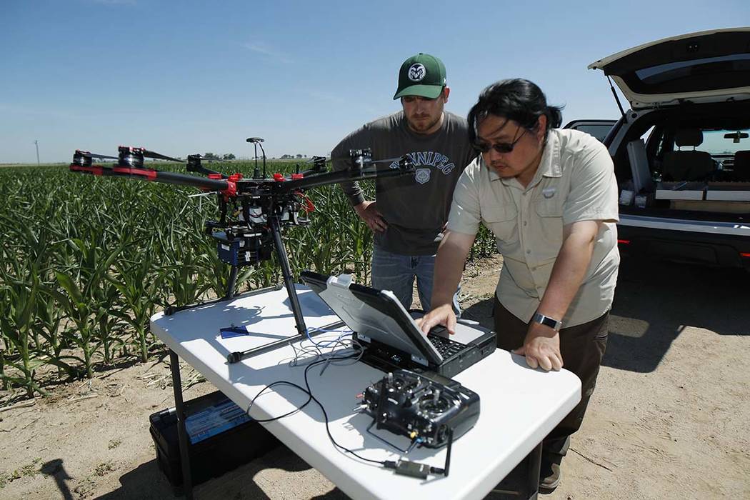 In this Thursday, July 11, 2019, photograph, United States Department of Agriculture intern Ale ...