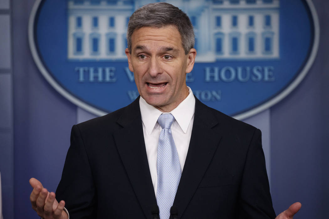 Acting Director of United States Citizenship and Immigration Services Ken Cuccinelli, speaks du ...