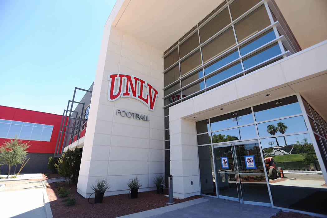 The new UNLV Fertitta Football Complex, still under construction, in Las Vegas, Monday, June 24 ...