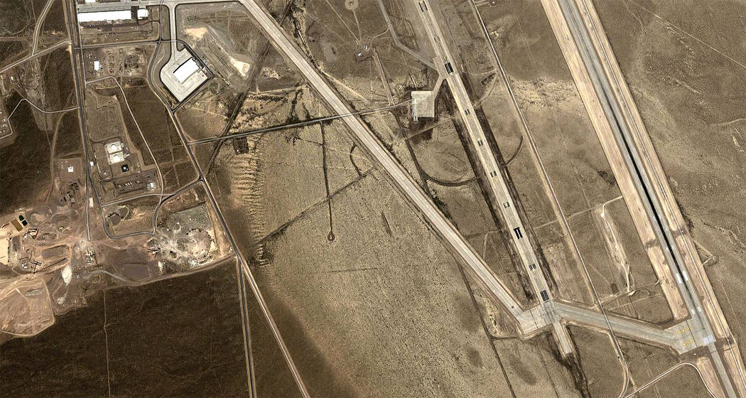 This Google map photo from 2014, shows a hangar, top left, built in recent years, similar to on ...