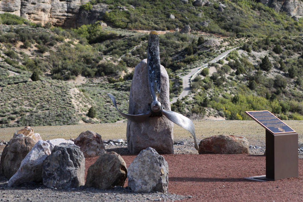 A Cold War memorial designed with the USAF 9068 propeller that crash at Mount Charleston during ...