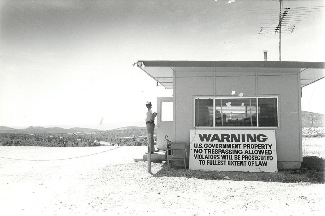 Entrance to Nevada Test Site pictured in 1984 (Las Vegas Review-Journal File)