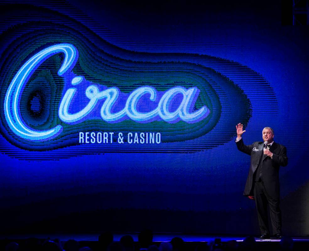 Developer Derek Stevens speaks during an event to announce his new downtown Las Vegas project C ...