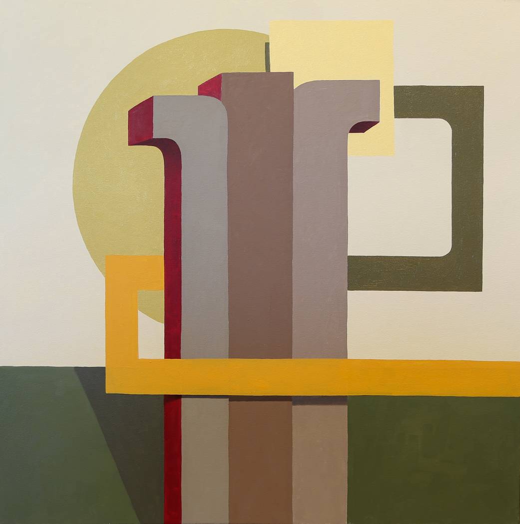 "Pillars," an oil on canvas by Piotr Potoczny, is on display in the exhibit "Pressure" at UNLV' ...