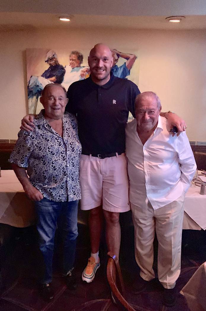 Piero's Italian Restaurant owner Freddie Glusman, heavyweight champ Tyson Fury and Top Rank Box ...