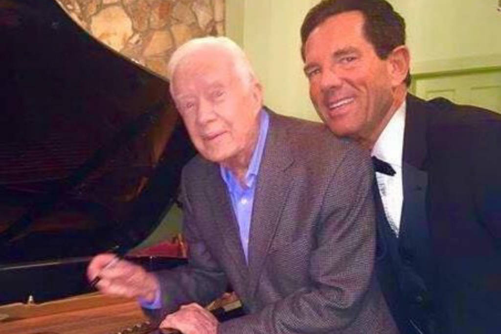 Bellagio's Steinway pianist David Osborne, right, and former President Jimmy Carter in October ...