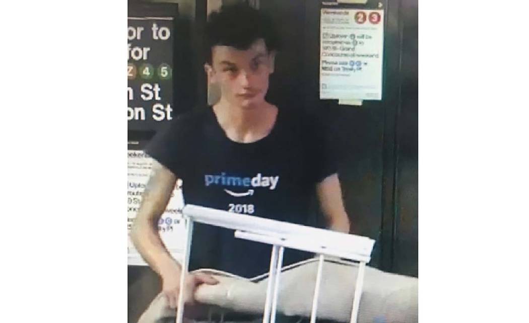 This photo released by NYPD shows a person of interest wanted for questioning in regard to the ...