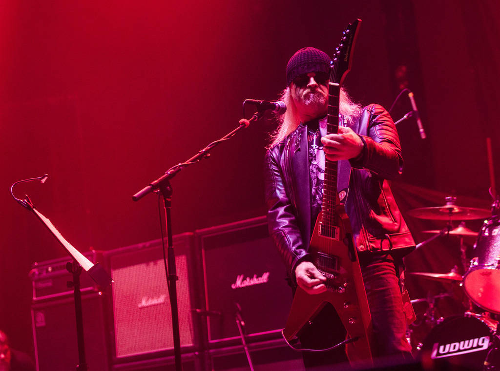 Thomas Gabriel Fischer, or Tom G. Warrior, of Triumph of Death, performs at the Mandalay Bay Ev ...