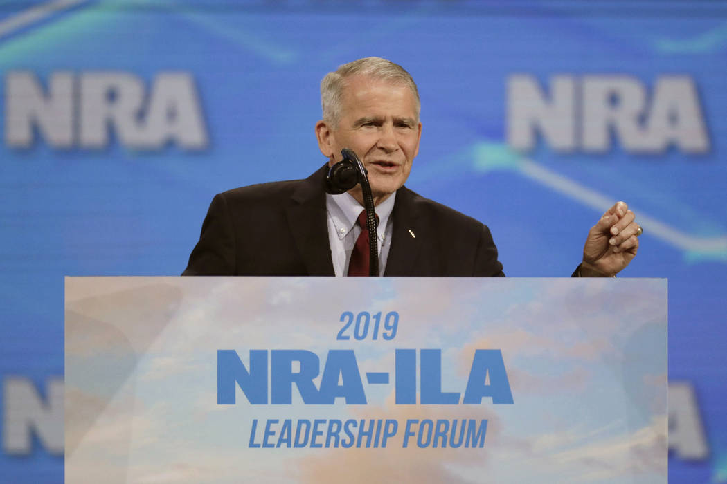 FILE - In this April 26, 2019, file photo, National Rifle Association President Col. Oliver Nor ...