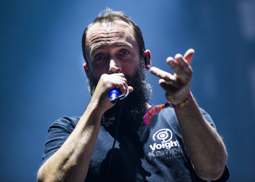 Neil Fallon, of Clutch, performs at the Mandalay Bay Events Center during the Psycho Las Vegas ...